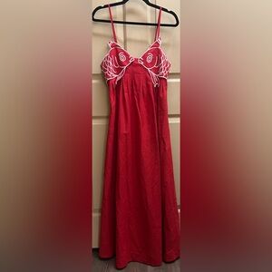 Kissing Koi Fish Red Maxi Dress